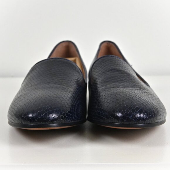 Vionic Willa Boa Leather Snake Print Handmade Slip On Casual Navy Flats US10 UK8 - Picture 5 of 16